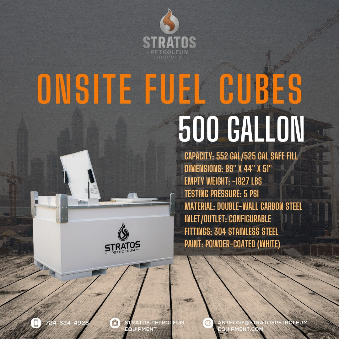 500 Gallon Fuel Cube – Diesel or Gasoline | Stratos Petroleum Equipment